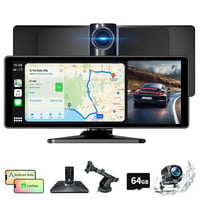 10,26-palcový bezdrôtový monitor do auta NFOIEIS s funkciami CarPlay a Android Auto, 4K palubná kamera, 1080P cúvacia kamera, GPS navigácia, Bluetooth, M 1
