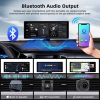 10,26-palcový bezdrôtový monitor do auta NFOIEIS s funkciami CarPlay a Android Auto, 4K palubná kamera, 1080P cúvacia kamera, GPS navigácia, Bluetooth, M 5