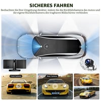10,26-palcový bezdrôtový monitor do auta NFOIEIS s funkciami CarPlay a Android Auto, 4K palubná kamera, 1080P cúvacia kamera, GPS navigácia, Bluetooth, M 3