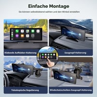 10,26-palcový bezdrôtový monitor do auta NFOIEIS s funkciami CarPlay a Android Auto, 4K palubná kamera, 1080P cúvacia kamera, GPS navigácia, Bluetooth, M 7