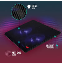 NGS JetStand Stand Răcire Laptop până la 15,6 inch, Înălțime Reglabilă, Ventilator Silențios, Port USB, Lumină LED, Grilaj Metalic 3