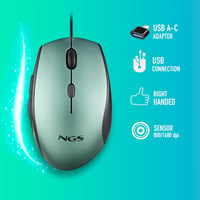 NGS Moth Ice USB vezetékes optikai egér 5 csendes gombbal, 800/1200/1600 DPI 3