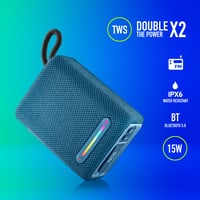 Prenosný Bluetooth reproduktor NGS Roller Furia 1 Blue – RGB osvetlenie, vodotesnosť IPX6, 15 W, TWS, USB port, 9-hodinová výdrž batérie, modrý 4