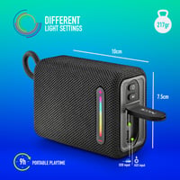 Prenosný Bluetooth reproduktor NGS Roller Furia 1 Blue – RGB osvetlenie, vodotesnosť IPX6, 15 W, TWS, USB port, 9-hodinová výdrž batérie, modrý 2