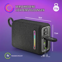 Prenosný Bluetooth 5.0 reproduktor NGS Roller Fury 1, 15W, vodotesnosť IPX6, RGB osvetlenie, TWS, USB, 9-hodinová výdrž batérie, čierny 5
