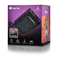 Prenosný Bluetooth 5.0 reproduktor NGS Roller Fury 1, 15W, vodotesnosť IPX6, RGB osvetlenie, TWS, USB, 9-hodinová výdrž batérie, čierny 7