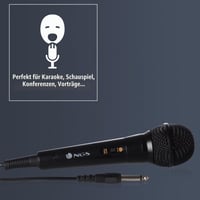 Dynamický karaoke mikrofón NGS Singer s 3-metrovým káblom, 6,3 mm jack konektorom a vypínačom 4