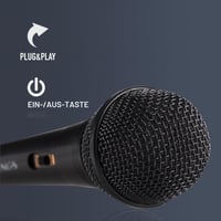 Dynamický karaoke mikrofón NGS Singer s 3-metrovým káblom, 6,3 mm jack konektorom a vypínačom 3