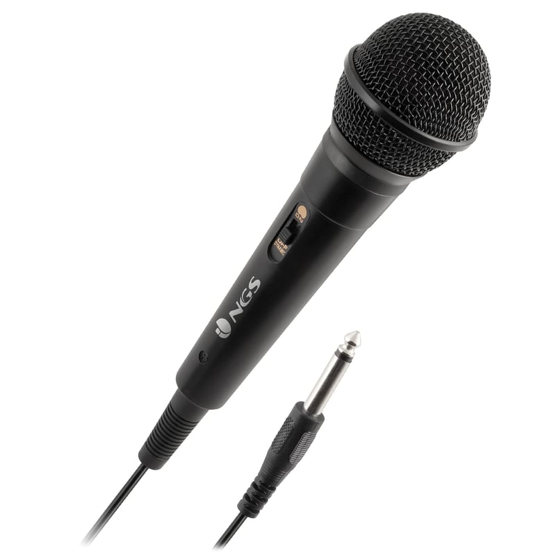 Dynamický karaoke mikrofón NGS Singer s 3-metrovým káblom, 6,3 mm jack konektorom a vypínačom