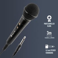 Dynamický karaoke mikrofón NGS Singer s 3-metrovým káblom, 6,3 mm jack konektorom a vypínačom 2