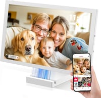 NGTeco 10,1" Digitális Képkeret 64GB WiFi - IPS Érintőkijelző, 5000mAh Akkumulátor, Vezeték Nélküli Töltés, Azonnali Fotó/Videó Átvitel FRAM 1