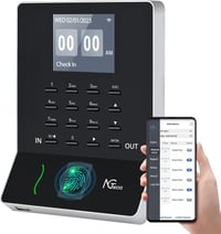 NGTeco W2 Digitális Jelenlét Nyilvántartó Óra - Automatikus Munkaidő Számítás, Adatmentés Áramkimaradás Esetén, Beépített Akkumulátor, WiFi  1