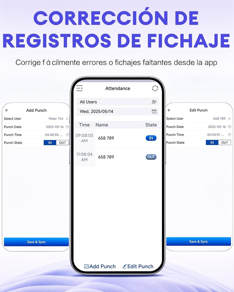 NGTeco W2 Digitális Jelenlét Nyilvántartó Óra - Automatikus Munkaidő Számítás, Adatmentés Áramkimaradás Esetén, Beépített Akkumulátor, WiFi 