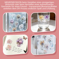 Set de autocolante botanice Nhgkju, 180 bucăți, stickere transparente din PET cu motive de flori, vaze și plante, pentru scrapbooking, jurnal, album foto, decorare laptop și proiecte DIY 5
