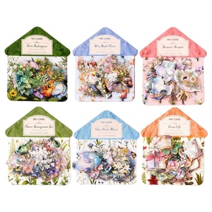 Set de autocolante botanice Nhgkju, 180 bucăți, stickere transparente din PET cu motive de flori, vaze și plante, pentru scrapbooking, jurnal, album foto, decorare laptop și proiecte DIY