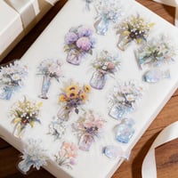 Set de autocolante botanice Nhgkju, 180 bucăți, stickere transparente din PET cu motive de flori, vaze și plante, pentru scrapbooking, jurnal, album foto, decorare laptop și proiecte DIY 7