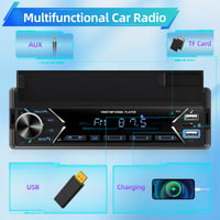 NHOPEEW 1 DIN autorádio s Bluetooth – MP3 prehrávač s držiakom na telefón, duálne USB, TF karta, FM rádio, AUX, ovládanie na volante, bezdrôtový mikrofón 6