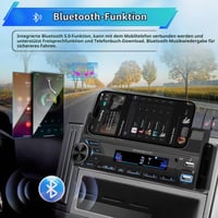 NHOPEEW 1 DIN autorádio s Bluetooth – MP3 prehrávač s držiakom na telefón, duálne USB, TF karta, FM rádio, AUX, ovládanie na volante, bezdrôtový mikrofón 2