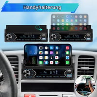NHOPEEW 1 DIN autorádio s Bluetooth – MP3 prehrávač s držiakom na telefón, duálne USB, TF karta, FM rádio, AUX, ovládanie na volante, bezdrôtový mikrofón 4