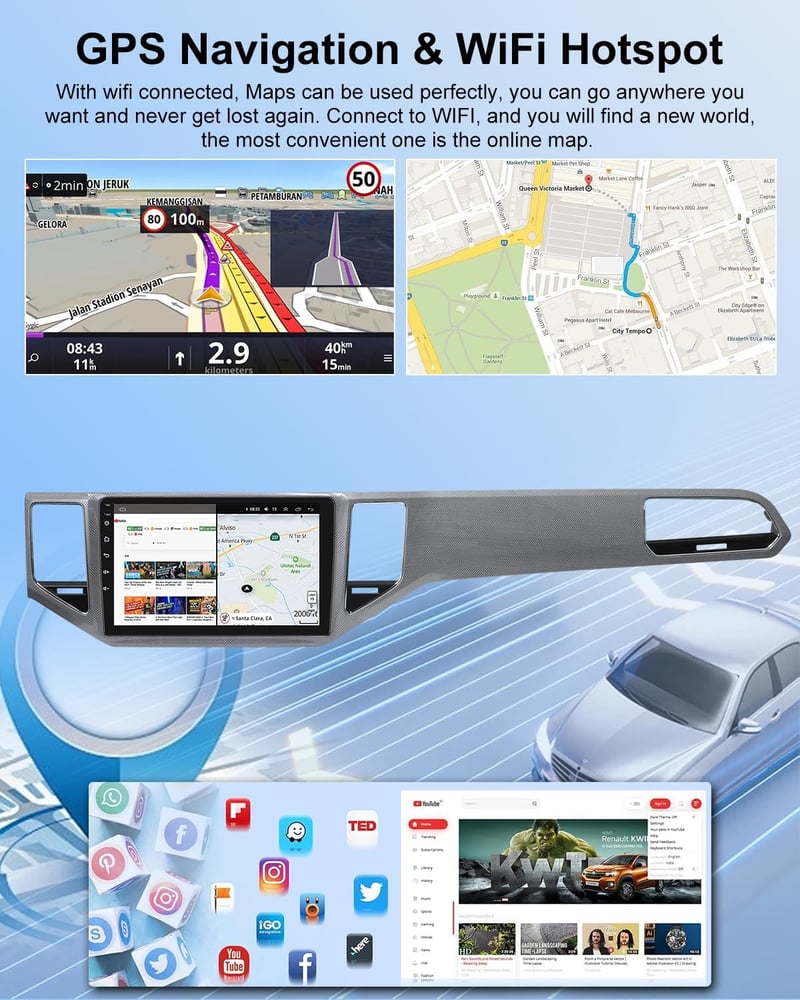 NHOPEEW 2G+64G Android Autórádió VW Golf Sportsvan 2014-2020 Wireless CarPlay