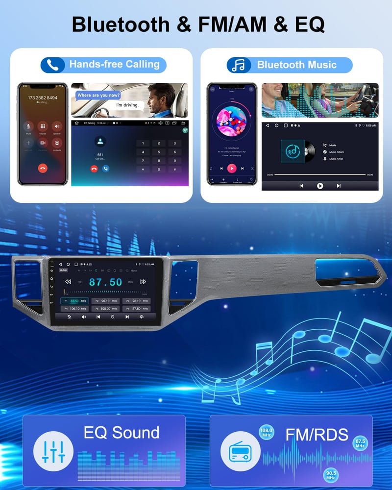 NHOPEEW 2G+64G Android Autórádió VW Golf Sportsvan 2014-2020 Wireless CarPlay
