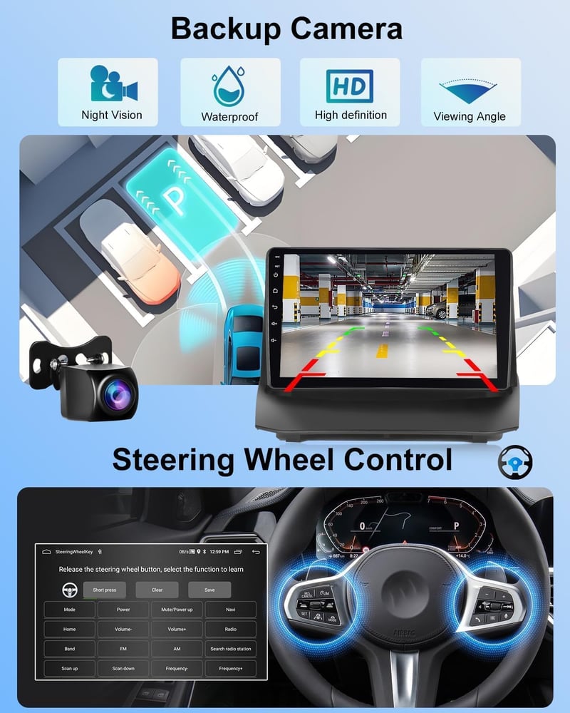 NHOPEEW 9" Android Autórádió Ford Fiesta 2009-2017 CarPlay GPS Navigáció