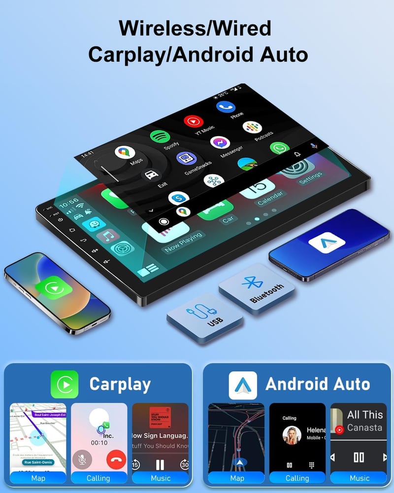 NHOPEEW 9" Android Autórádió Ford Fiesta 2009-2017 CarPlay GPS Navigáció
