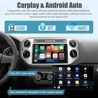 NHOPEEW Android Autórádió Volkswagen Tiguan 2010-2015 - 9 Hüvelykes Érintőképernyő CarPlay WiFi GPS Tolatókamera 2+64GB 3