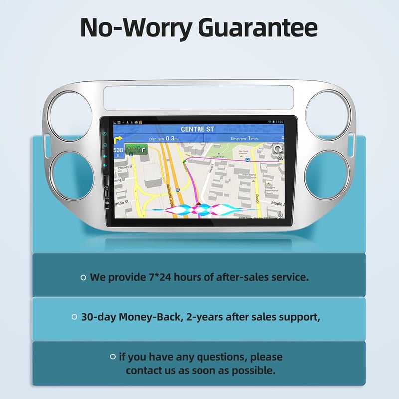 NHOPEEW Android Autórádió Volkswagen Tiguan 2010-2015 - 9 Hüvelykes Érintőképernyő CarPlay WiFi GPS Tolatókamera 2+64GB
