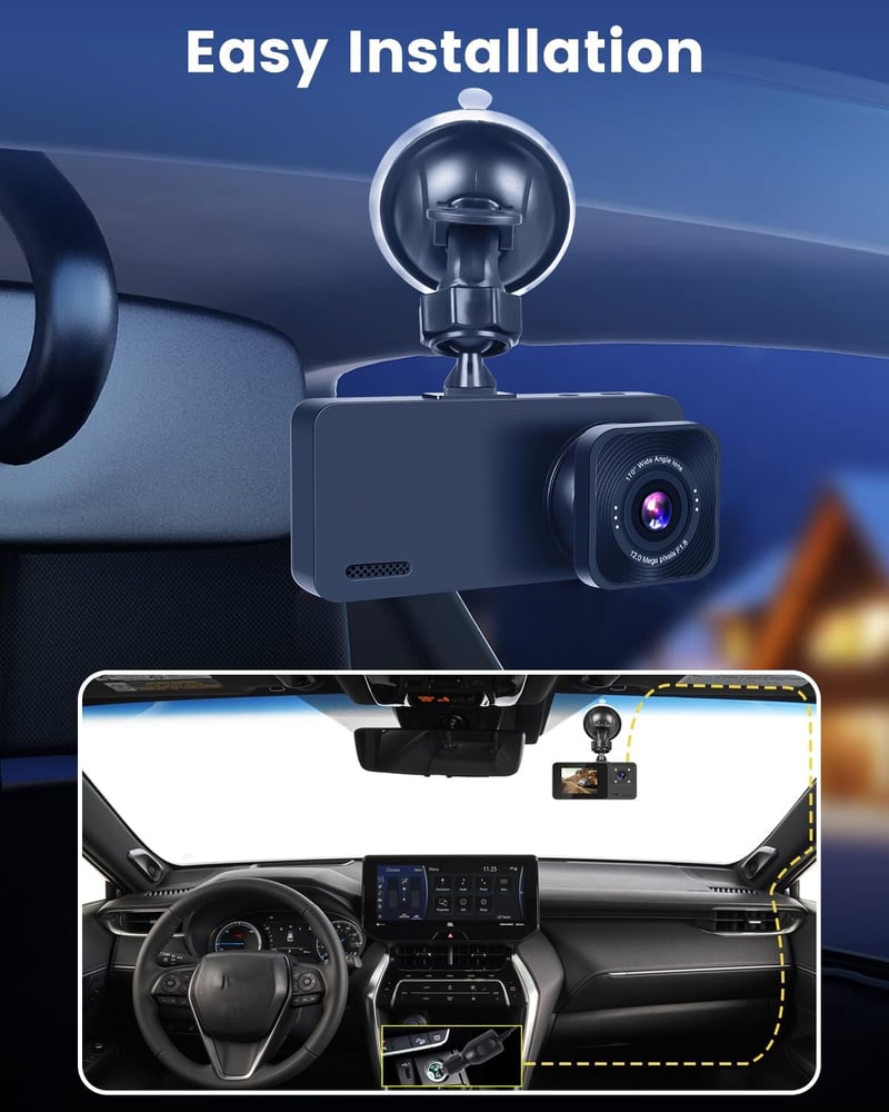 NHOPEEW Autós Fedélzeti Kamera 1080P Elöl-Hátul G-Szenzorl Éjszakai Látás 64GB