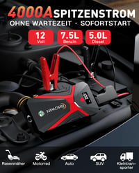 NHOWIN 4000A Štartovací zdroj do auta 12V pre osobné vozidlá – Jump Starter, štartovacia powerbanka 2