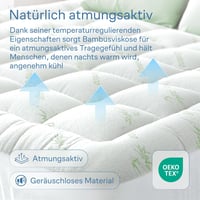 Niagara Sleep Solution Bambusz Matracvédő 140x200 cm Hűsítő Puha Légáteresztő - 140x200, Green 3