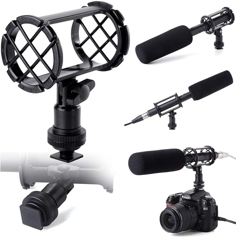 Nicama NC4 Rezgéscsillapító Mikrofon Tartó Rode NTG-1 NTG-2 NTG-3 Audio-Technica AT897 Sennheiser MKH-416 ME66 MKE-600 Kompatibilis