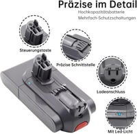 Nicconology V11 SV15 SV17 25.2V 3950mAh akkumulátor Dyson porszívóhoz 5