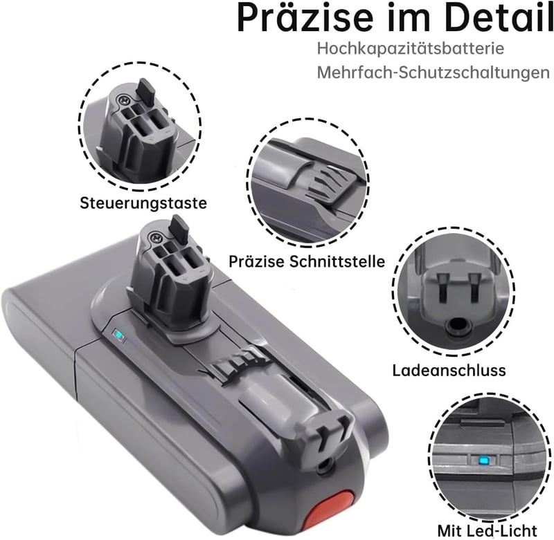 Nicconology V11 SV15 SV17 25.2V 3950mAh akkumulátor Dyson porszívóhoz