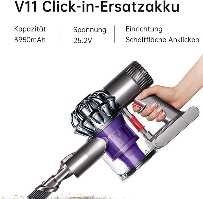 Nicconology V11 SV15 SV17 25.2V 3950mAh akkumulátor Dyson porszívóhoz