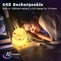 Nice Dream Nyúl Éjszakai Lámpa Gyerekeknek, 9 Szín Szilikon Hálólámpa Távirányítóval és Időzítővel 7
