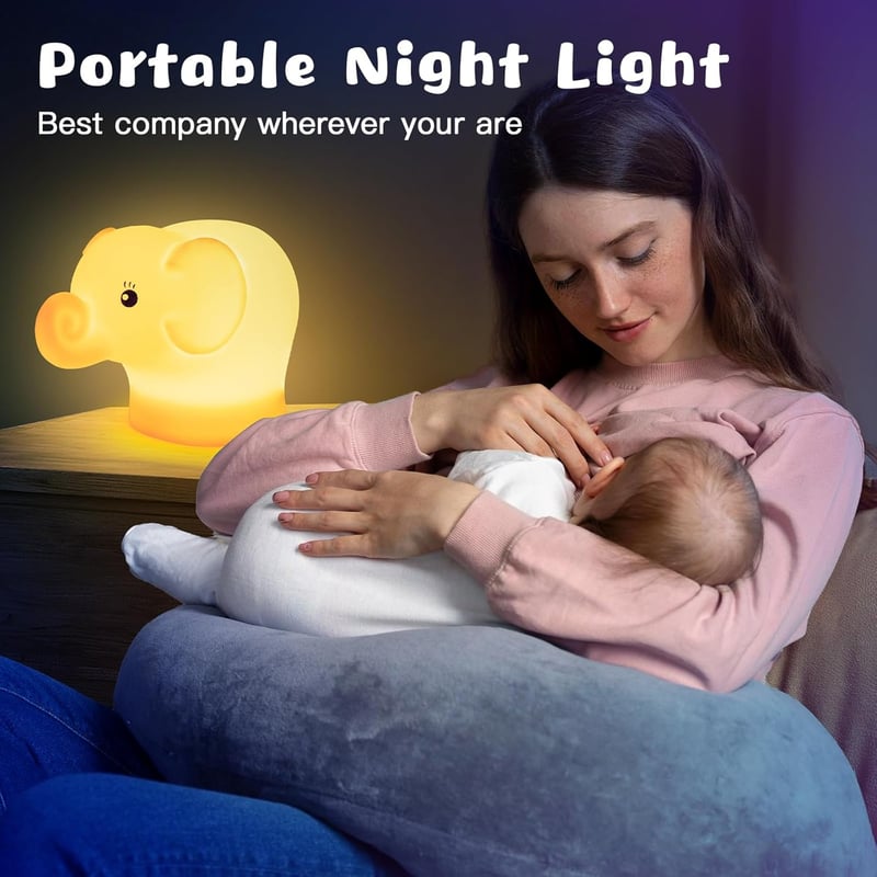Nice Dream Nyúl Éjszakai Lámpa Gyerekeknek, 9 Szín Szilikon Hálólámpa Távirányítóval és Időzítővel
