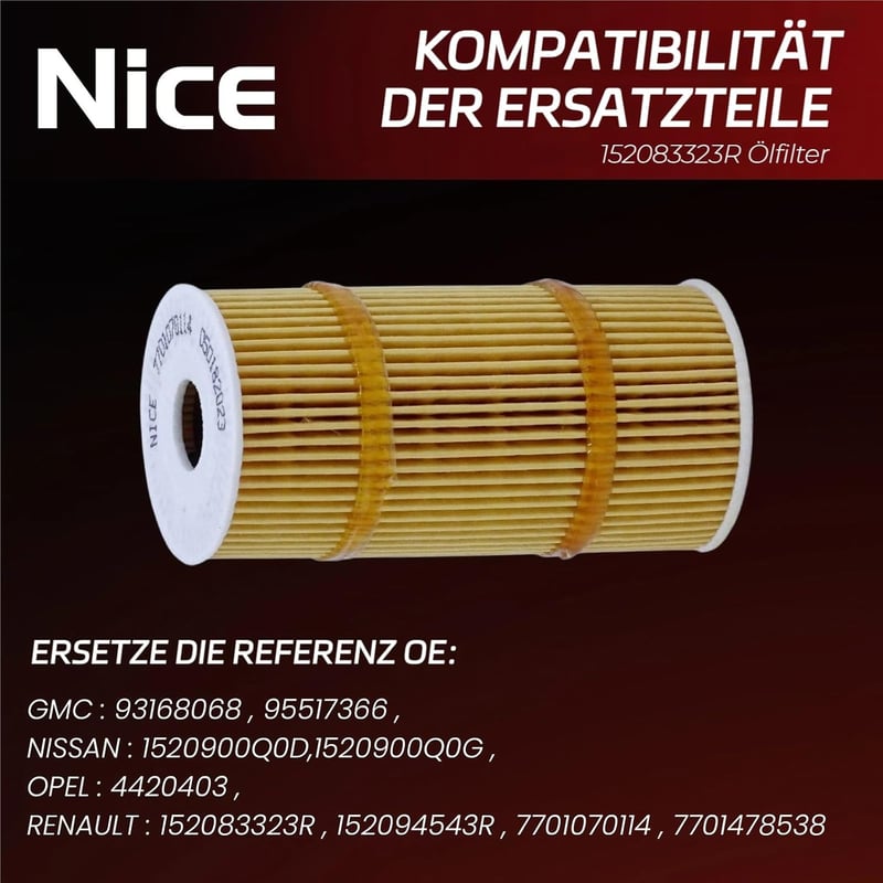 Nice Olajszűrő 58mm Nissan Kompatibilis Tömítésekkel