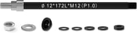 NICEDACK M12 Kerékpár Átmenő Tengely Adapter Utánfutóhoz - Állítható Hosszúság, Rozsdamentes Acél, Alumínium, 160-172 mm, Fekete 1