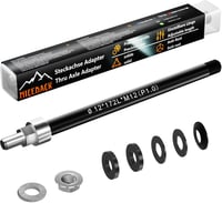 NICEDACK M12 Kerékpár Átvezető Tengely Adapter Utánfutóhoz - Állítható Hosszúság 160-172 mm, Fekete, Alumínium-Rozsdamentes Acél, Univerzáli 1