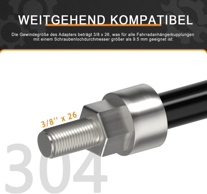 NICEDACK M12 kerékpárpótkocsikuplung adapter állítható tengelyhosszal