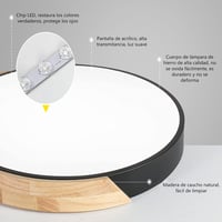 NICEME LED Mennyezeti Lámpa Fa 24W Hideg Fehér 30cm Nappali Hálószoba Fürdőszoba 3