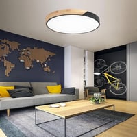 NICEME LED Mennyezeti Lámpa Fa 24W Hideg Fehér 30cm Nappali Hálószoba Fürdőszoba 9
