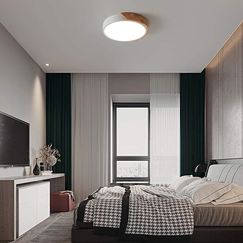 NICEME LED Mennyezeti Lámpa Fa 24W Természetes Fehér 4500K 30cm