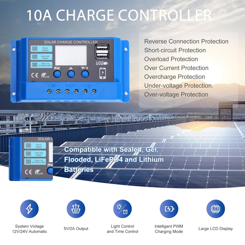 Nicesolar 50W Monokristályos Napelem Panel 12V Autó RV Hajó Rendszer