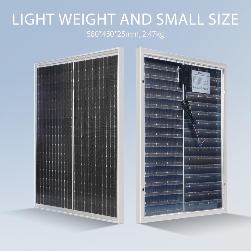 Nicesolar 50W Monokristályos Napelem Panel 12V Autó RV Hajó Rendszer