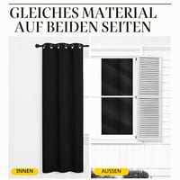 NICETOWN Blackout zavjese za zamračivanje, 2 komada, crne, s trakom za nabiranje, 137x140 cm, toplinska i hladna izolacija, kratke kuhinjske zavjese za sustav s vodilicama 8