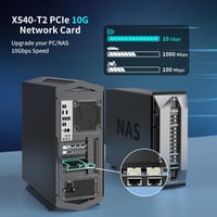 NICGIGA 10Gb Dual LAN PCI-e Hálózati Kártya, Intel X540 Vezérlővel, 2x RJ45 Porttal, 10Gbps Ethernet Adapter, Windows/Linux/VMware Kompatibi 3