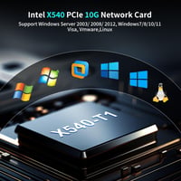 NICGIGA 10Gb Ethernet Hálózati Kártya Intel X540-T1 Vezérlővel, PCI-e 10Gbps Adapter RJ45 Porttal Windows/Linux Támogatással 5